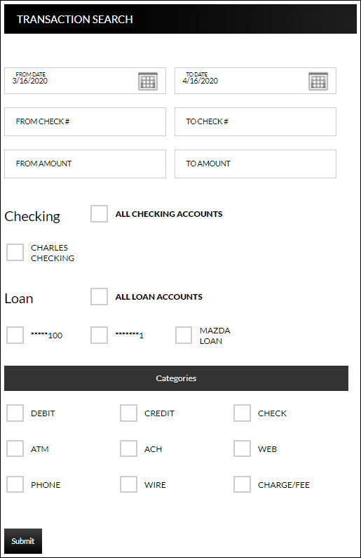 Transaction Search