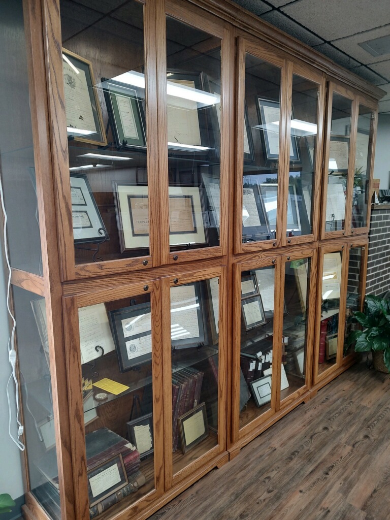 display case at First Security Bank Mo
